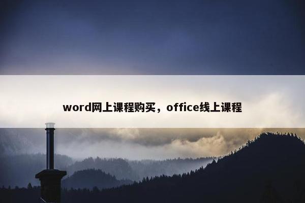 word网上课程购买，office线上课程