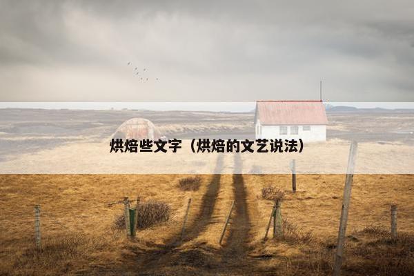 烘焙些文字（烘焙的文艺说法）