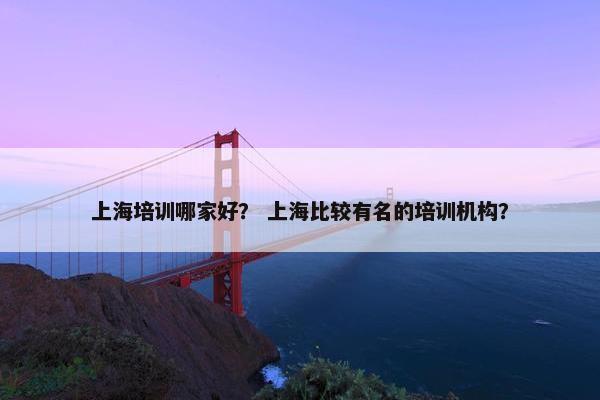 上海培训哪家好？ 上海比较有名的培训机构？