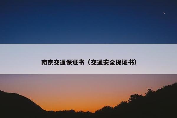 南京交通保证书（交通安全保证书）