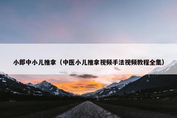 小郎中小儿推拿(中医小儿推拿视频手法视频教程全集) 小郎中小儿推拿(中医小儿推拿视频手法视频教程全集)