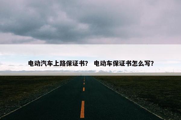 电动汽车上路保证书？ 电动车保证书怎么写？
