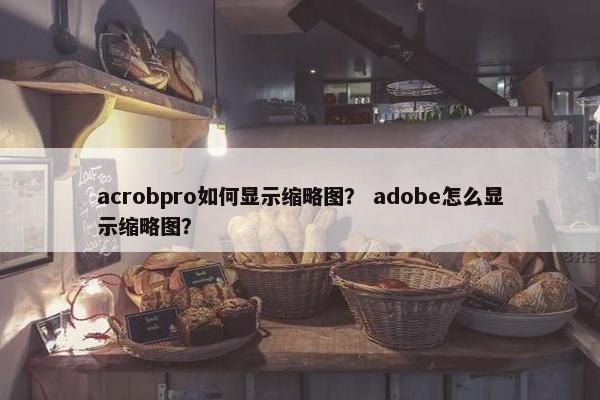 acrobpro如何显示缩略图? adobe怎么显示缩略图? acrobpro如何显示缩略图? adobe怎么显示缩略图?
