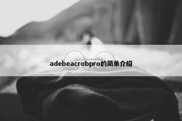 adebeacrobpro的简单介绍 adebeacrobpro的简单介绍