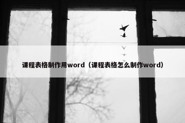 课程表格制作用word（课程表格怎么制作word）