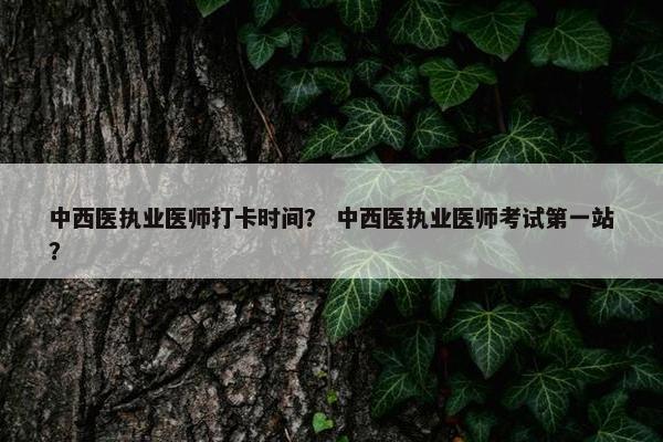 中西医执业医师打卡时间？ 中西医执业医师考试第一站？