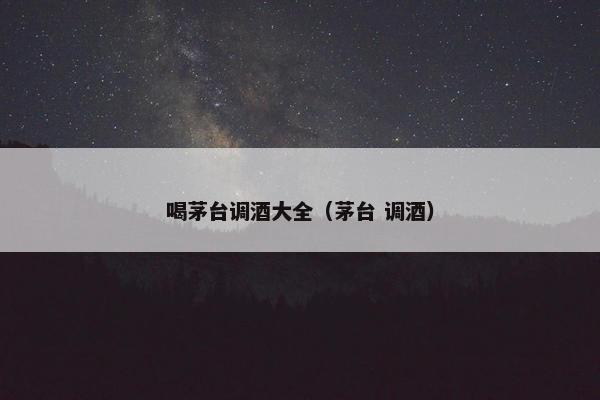 喝茅台调酒大全（茅台 调酒）