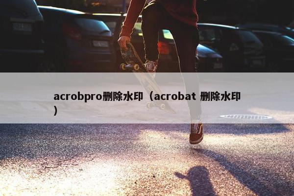 acrobpro删除水印（acrobat 删除水印）