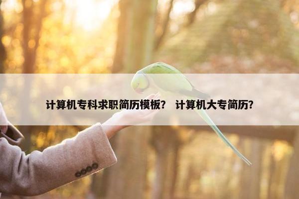 计算机专科求职简历模板? 计算机大专简历? 计算机专科求职简历模板? 计算机大专简历?