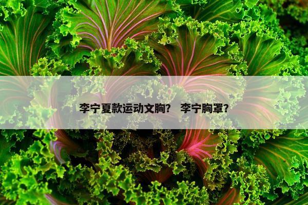 李宁夏款运动文胸？ 李宁胸罩？