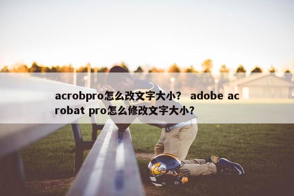 acrobpro怎么改文字大小？ adobe acrobat pro怎么修改文字大小？