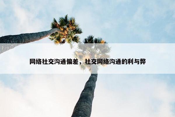 网络社交沟通偏差，社交网络沟通的利与弊