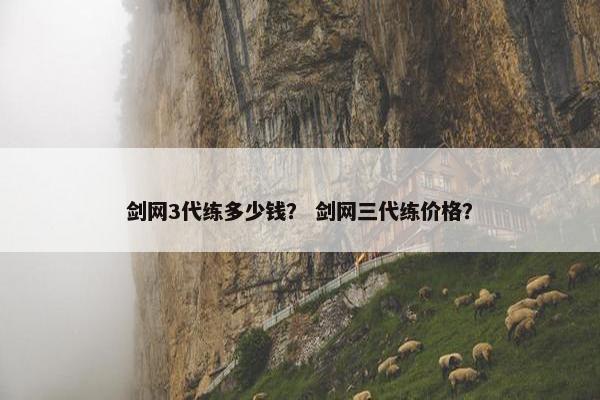 剑网3代练多少钱？ 剑网三代练价格？