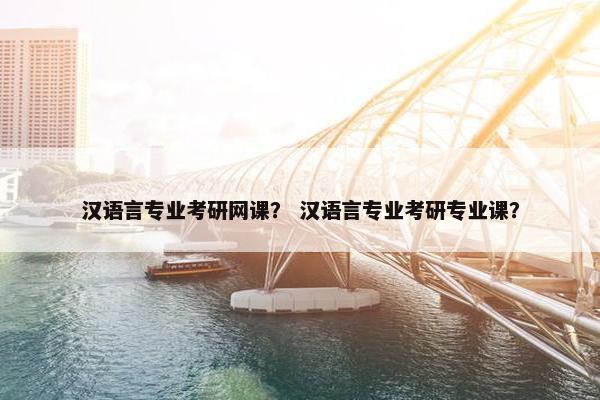 汉语言专业考研网课？ 汉语言专业考研专业课？