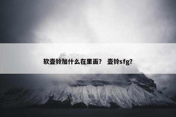 软壶铃加什么在里面？ 壶铃sfg？