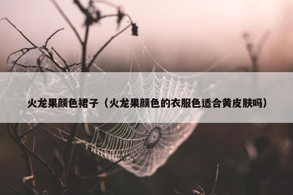 火龙果颜色裙子（火龙果颜色的衣服色适合黄皮肤吗）
