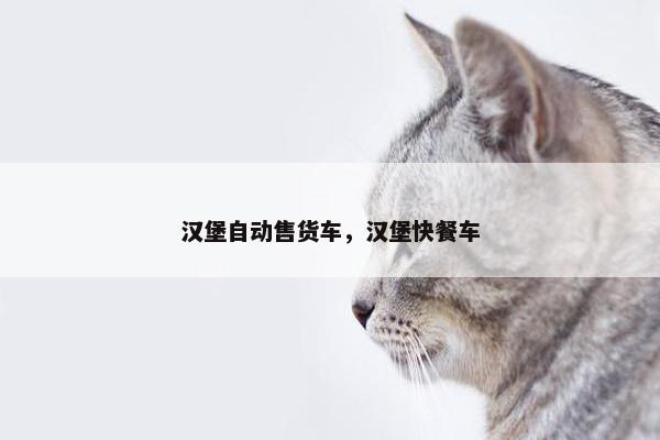 汉堡自动售货车，汉堡快餐车