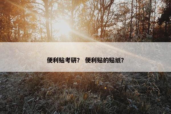 便利贴考研？ 便利贴的贴纸？