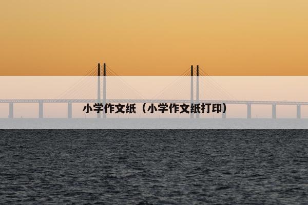 小学作文纸（小学作文纸打印）