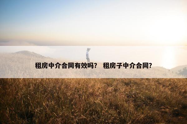 租房中介合同有效吗? 租房子中介合同? 租房中介合同有效吗? 租房子中介合同?