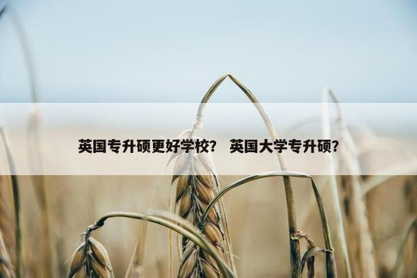 英国专升硕更好学校？ 英国大学专升硕？