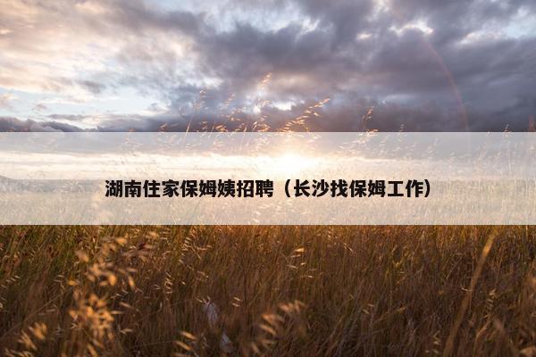 湖南住家保姆姨招聘(长沙找保姆工作) 湖南住家保姆姨招聘(长沙找保姆工作)