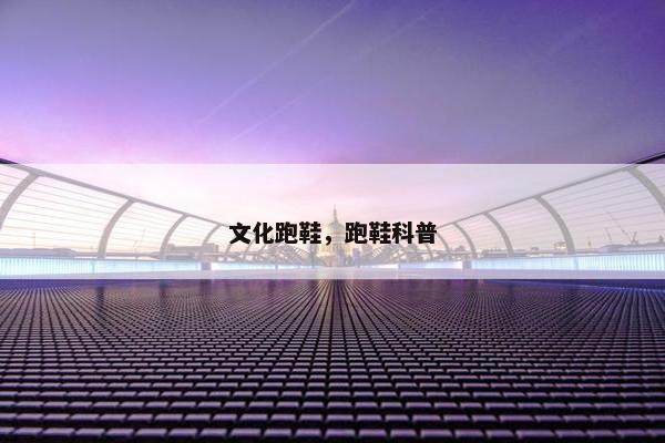 文化跑鞋，跑鞋科普