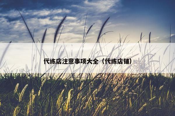 代练店注意事项大全（代练店铺）