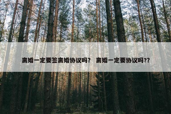 离婚一定要签离婚协议吗？ 离婚一定要协议吗?？