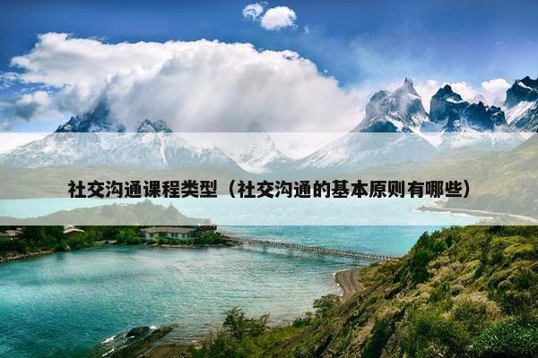 社交沟通课程类型（社交沟通的基本原则有哪些）