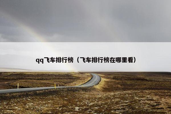 qq飞车排行榜（飞车排行榜在哪里看）