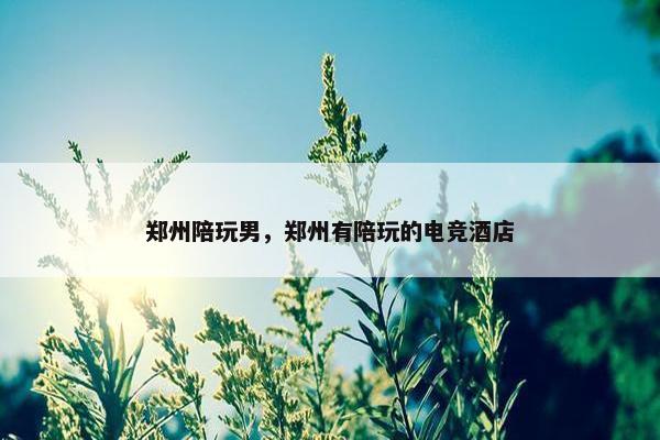郑州陪玩男，郑州有陪玩的电竞酒店