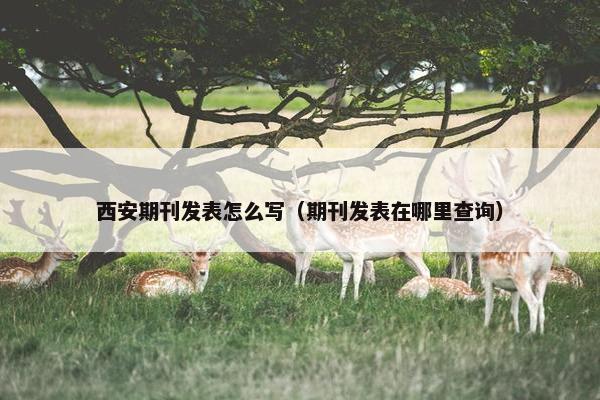 西安期刊发表怎么写（期刊发表在哪里查询）