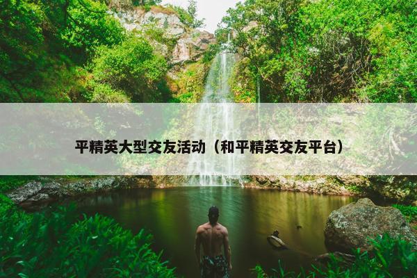 平精英大型交友活动（和平精英交友平台）