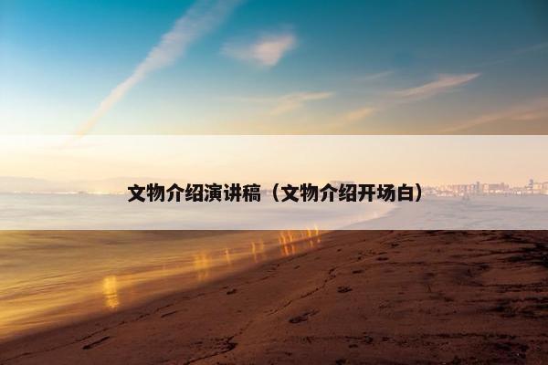 文物介绍演讲稿（文物介绍开场白）