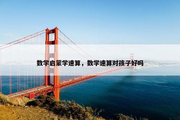 数学启蒙学速算，数学速算对孩子好吗