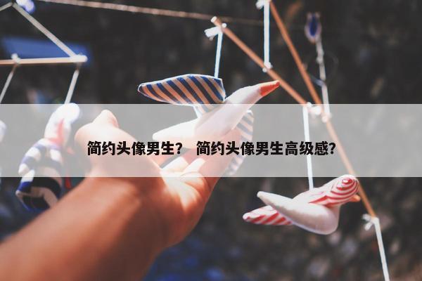 简约头像男生？ 简约头像男生高级感？