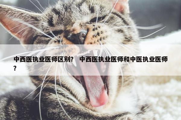 中西医执业医师区别？ 中西医执业医师和中医执业医师？