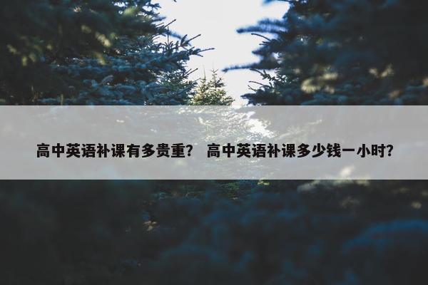高中英语补课有多贵重？ 高中英语补课多少钱一小时？