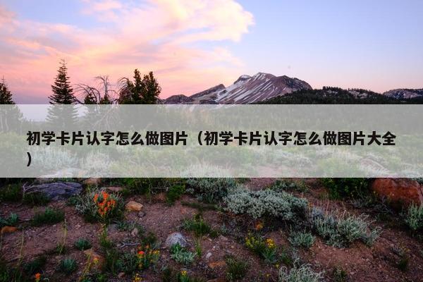初学卡片认字怎么做图片（初学卡片认字怎么做图片大全）