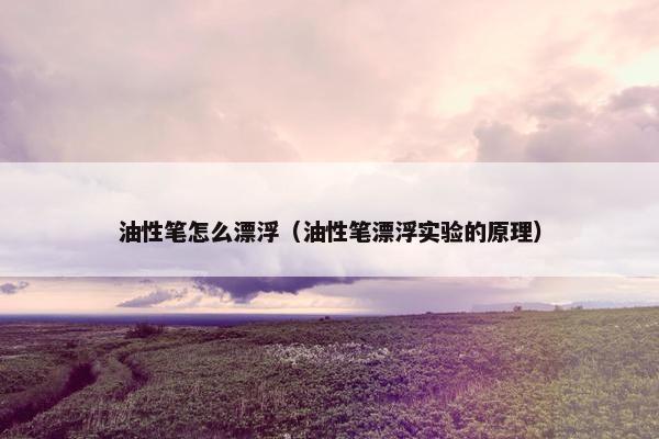 油性笔怎么漂浮（油性笔漂浮实验的原理）