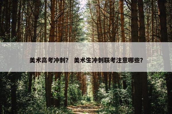 美术高考冲刺？ 美术生冲刺联考注意哪些？