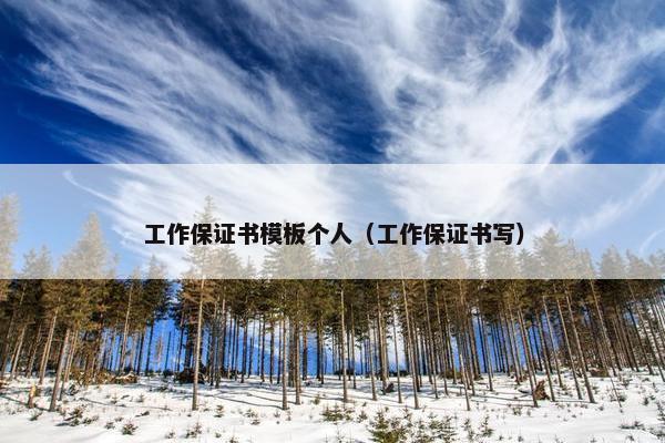 工作保证书模板个人（工作保证书写）