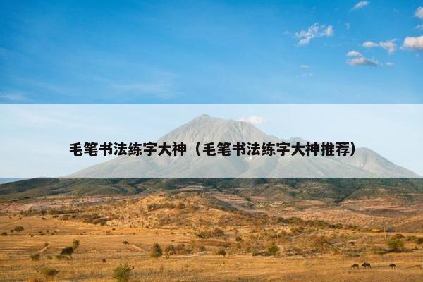 毛笔书法练字大神（毛笔书法练字大神推荐）