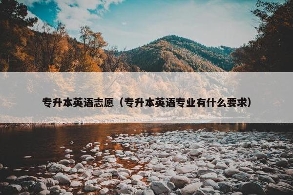 专升本英语志愿（专升本英语专业有什么要求）