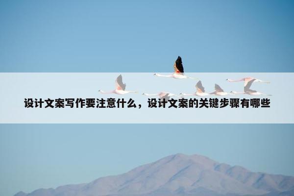 设计文案写作要注意什么，设计文案的关键步骤有哪些