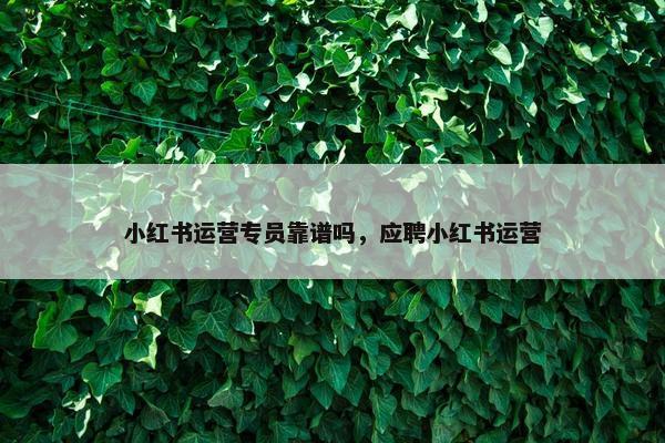 小红书运营专员靠谱吗，应聘小红书运营