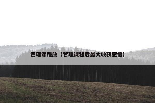 管理课程放（管理课程后最大收获感悟）