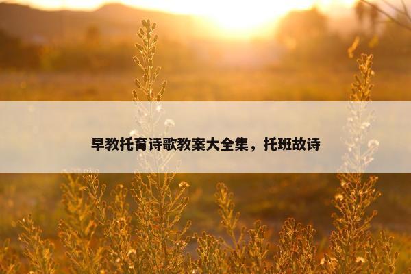 早教托育诗歌教案大全集，托班故诗
