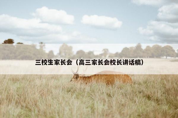 三校生家长会（高三家长会校长讲话稿）